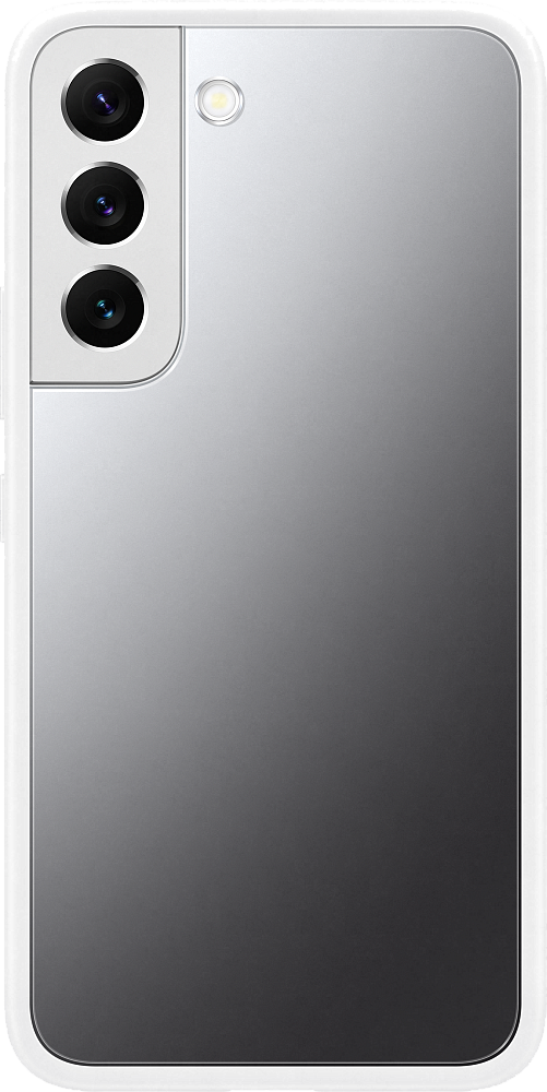Чехол Samsung Frame Cover для Galaxy S22 прозрачный с белой рамкой EF-MS901CWEGRU, цвет белый - фото 1