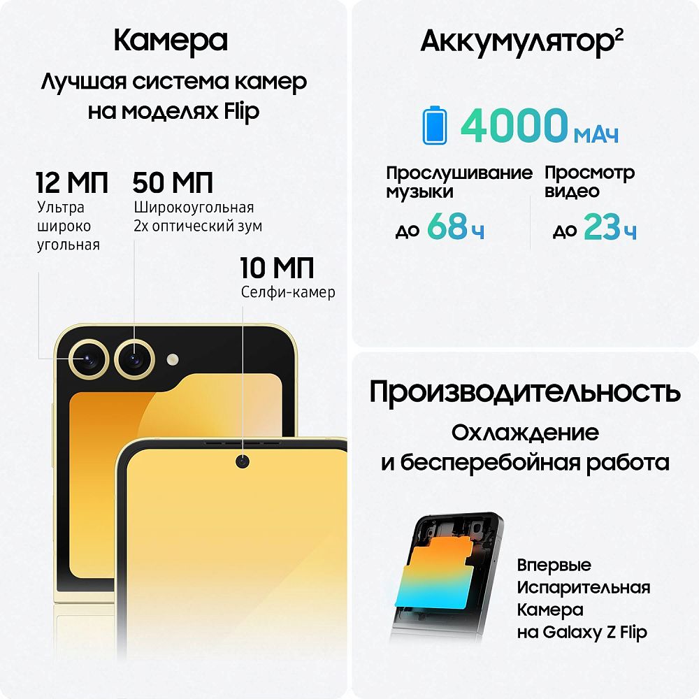 Смартфон Samsung Galaxy Z Flip6 512 ГБ Желтый фото 10