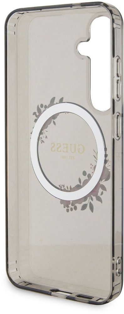 Чехол Guess Flowers Wreath MagSafe для Galaxy S24+ черный фото 4