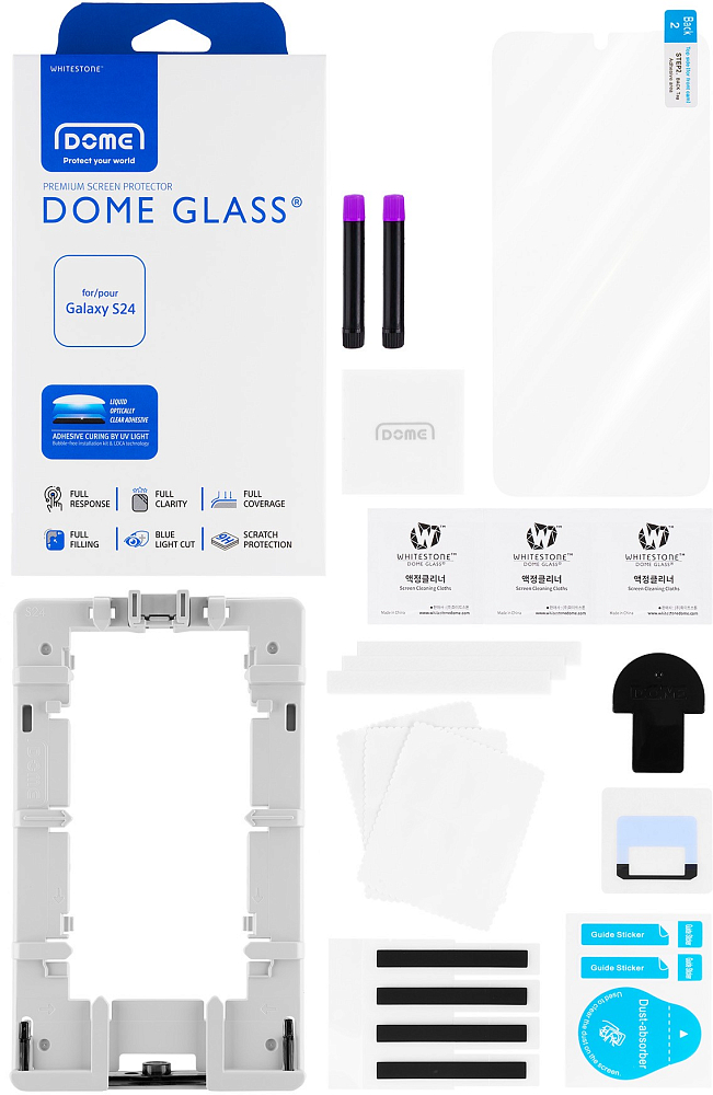 Защитное стекло Whitestone Dome Glass для Galaxy S24 (без УФ-лампы) прозрачный 8809365409112 Dome Glass для Galaxy S24 (без УФ-лампы) прозрачный - фото 3