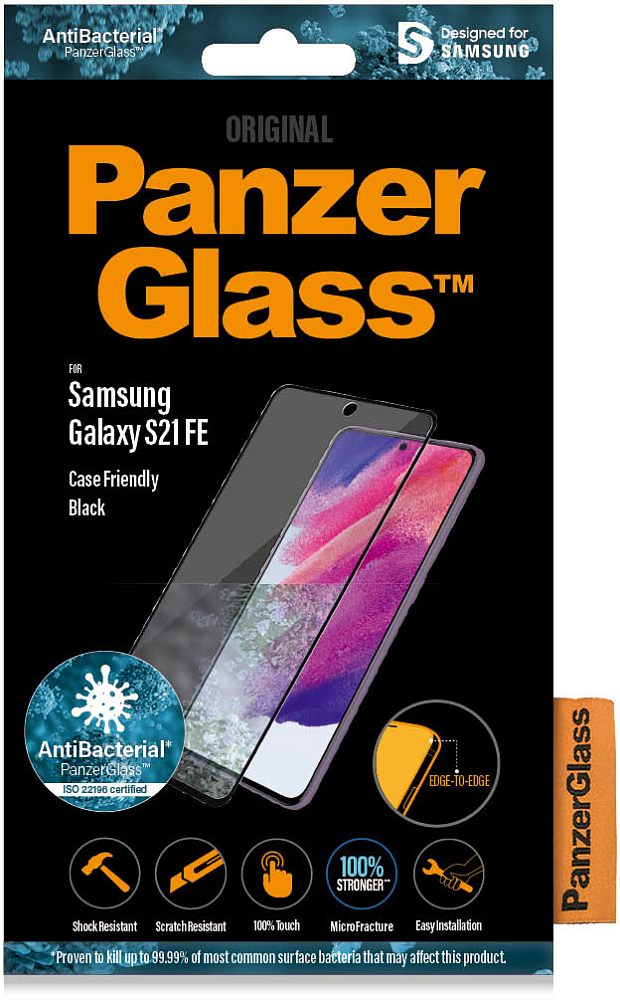 Защитное стекло PanzerGlass для Samsung Galaxy S21 FE Case Friendly AB Black 7275 - фото 8
