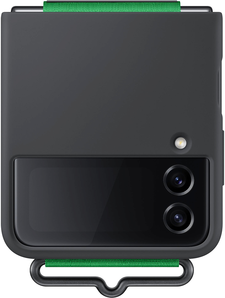 Чехол Samsung Silicone Cover with Strap для Z Flip4 черный EF-GF721TBEGRU - фото 1