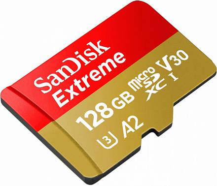 Карта памяти Sandisk Extreme microSDXC 128 ГБ красно-золотой — купить ...