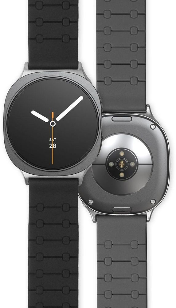 

Ремешок Araree Link Strap для Galaxy Watch8, силикон черно-серый, Черный, Link Strap для Galaxy Watch8, силикон черно-серый