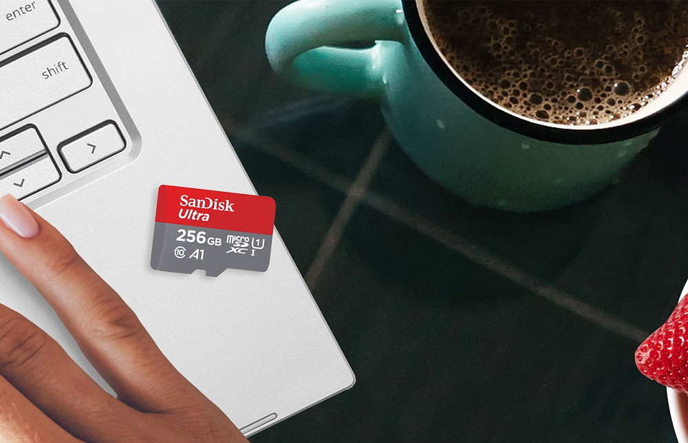 Карта памяти Sandisk Карта памяти Sandisk Ultra microSDXC 128 ГБ красный/черный фото 4