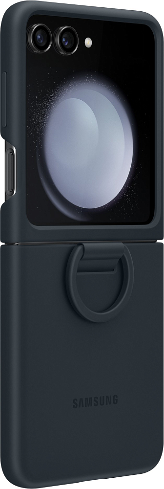 Чехол Samsung Silicone Case with Ring Z Flip5 темно-синий EF-PF731TNEGRU - фото 4