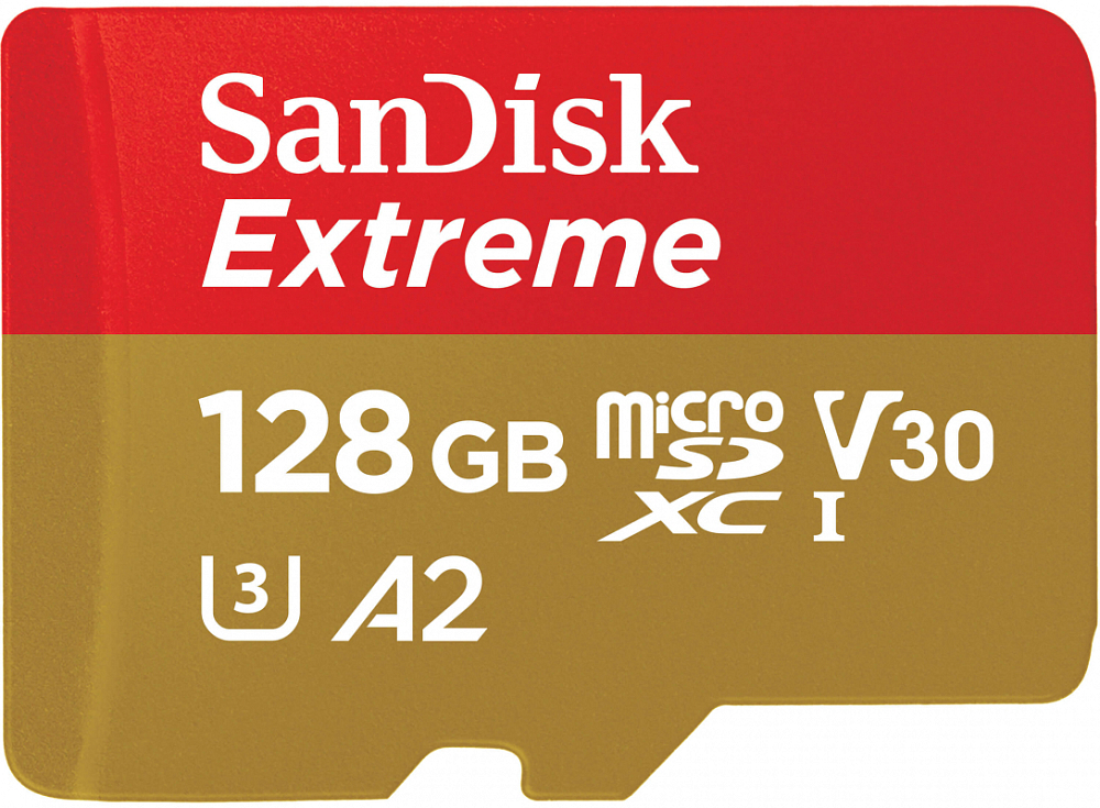 Карта памяти Sandisk Extreme microSDXC 128 ГБ красно-золотой SDSQXA1-128G-GN6MN, цвет красный - фото 2