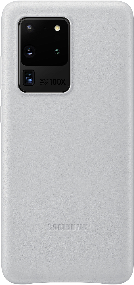Чехол Samsung Leather Cover для Galaxy S20 Ultra серебристый