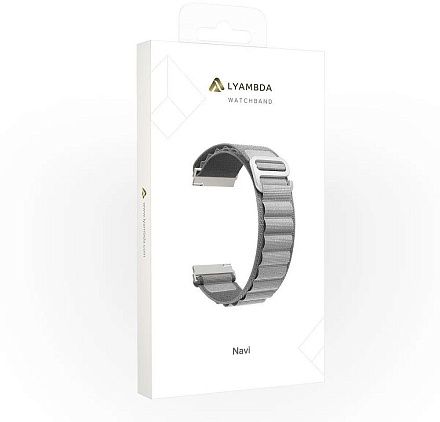 Ремешок LYAMBDA Navi для часов 20 мм серый Фото 2