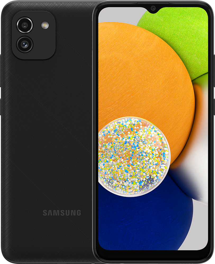Смартфон Samsung Galaxy A03 32 Гб черный (SM-A035FZKDCAU) SM-A035FZKDCAU Galaxy A03 32 Гб черный (SM-A035FZKDCAU) - фото 1