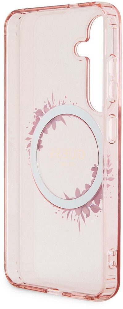 Чехол Guess Flowers Wreath MagSafe для Galaxy S24 розовый фото 4