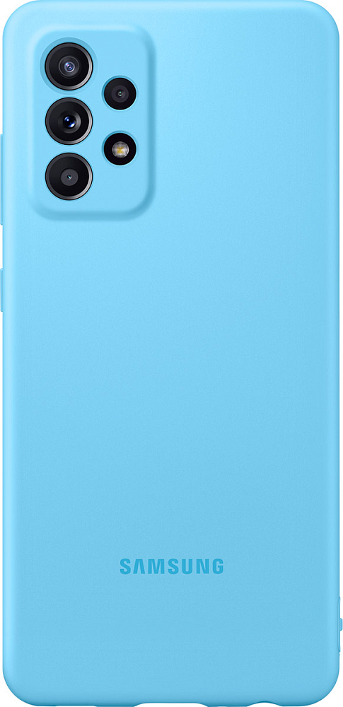 Чехол Samsung Silicone Cover для Galaxy A52 синий EF-PA525TLEGRU - фото 1