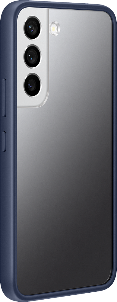 Чехол Samsung Frame Cover для Galaxy S22 прозрачный с темно-синей рамкой EF-MS901CNEGRU, цвет темно-синий - фото 4