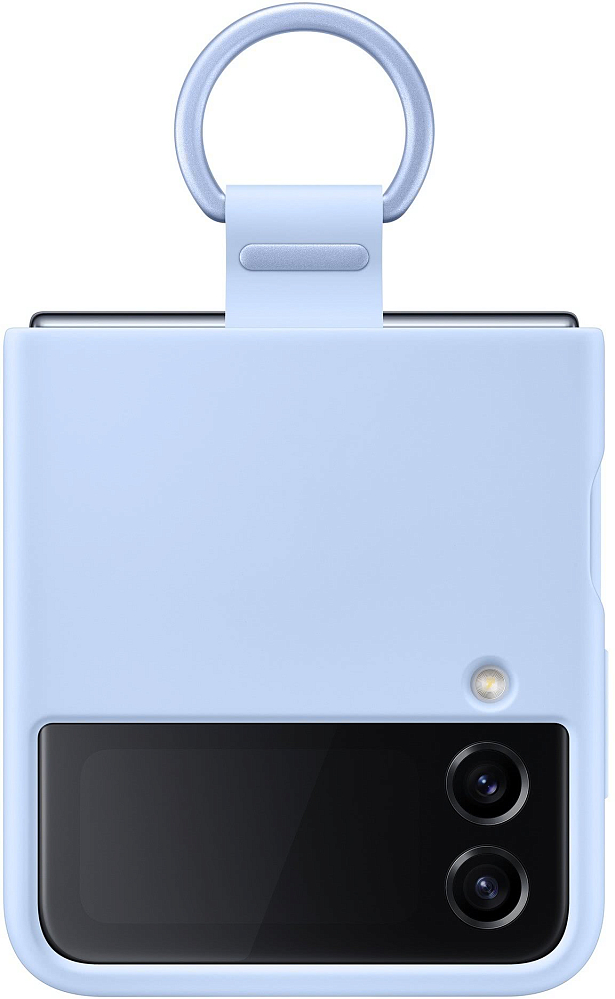 

Чехол Samsung Silicone Cover with Ring для Z Flip4 арктический голубой, Светло-голубой, Silicone Cover with Ring для Z Flip4 арктический голубой