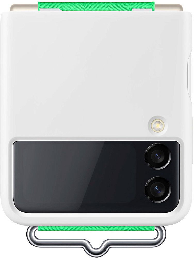 Чехол Samsung Silicone Cover with Strap для Galaxy Z Flip3 белый