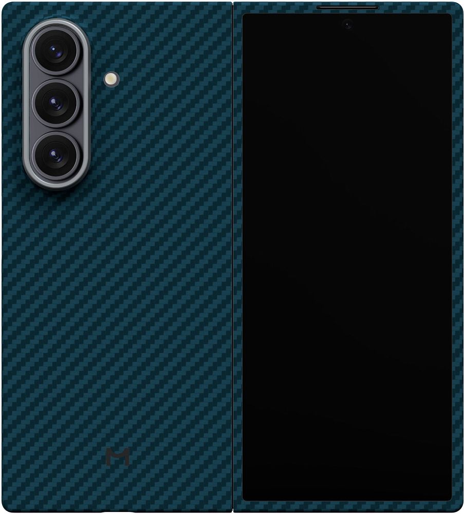 

Чехол Magssory Aramid Case для Galaxy Z Fold7, кевлар синий, Aramid Case для Galaxy Z Fold7, кевлар синий