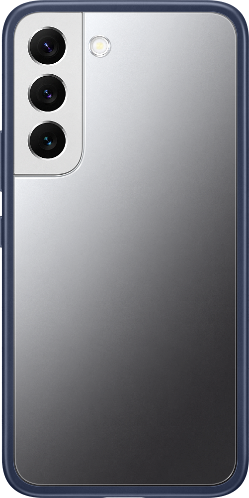 Чехол Samsung Frame Cover для Galaxy S22 прозрачный с темно-синей рамкой EF-MS901CNEGRU, цвет темно-синий - фото 1