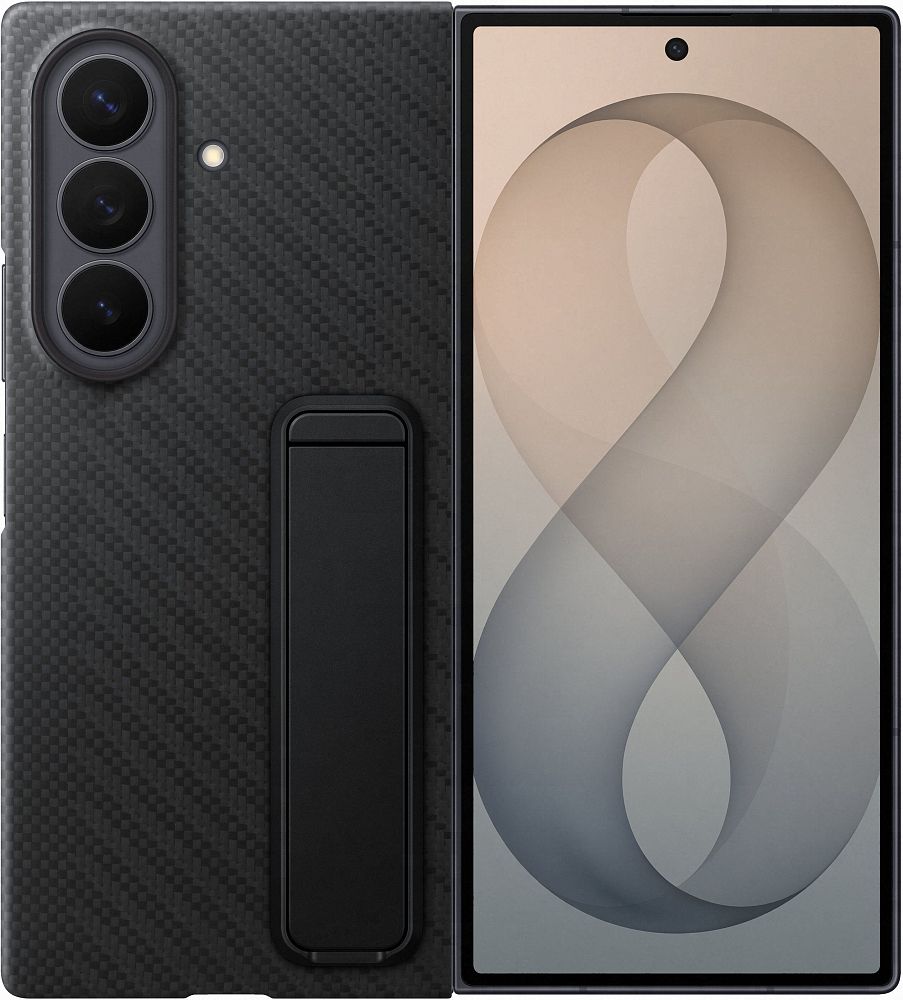 Клип-кейс Samsung Carbon Standing для Galaxy Z Fold8 Ультра со встроенной подставкой Чёрный